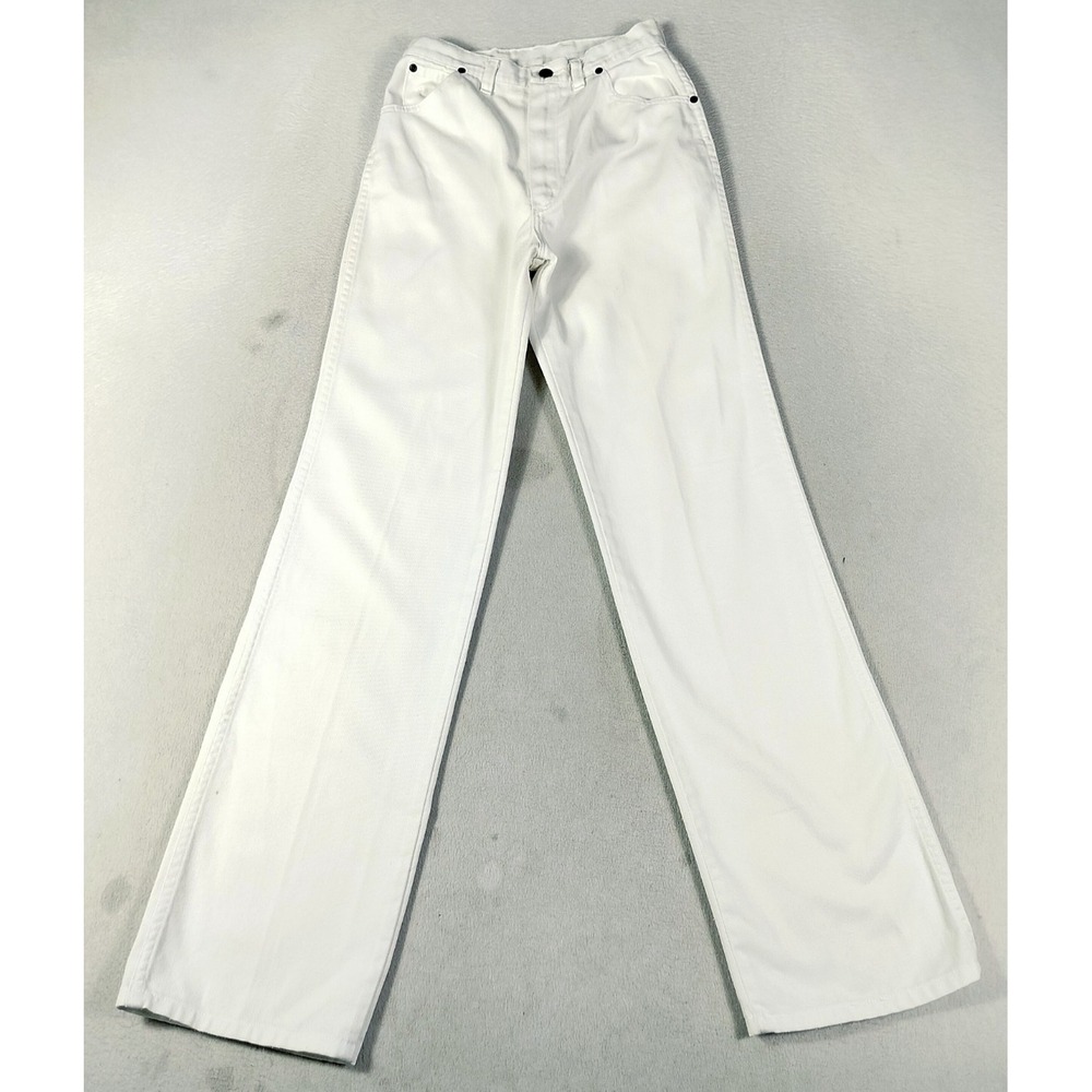 Vintage Wrangler Womens 11 White Juniors Jeans Made in USA High Rise Denim Retro